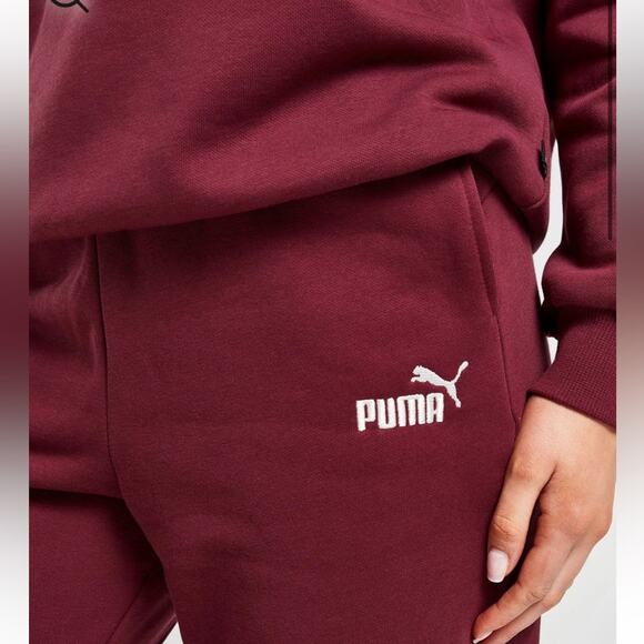 NEW PUMA Womens Sweatpants Joggers Embroidered Logo Pockets High Waist Red XL - Picture 2 of 6